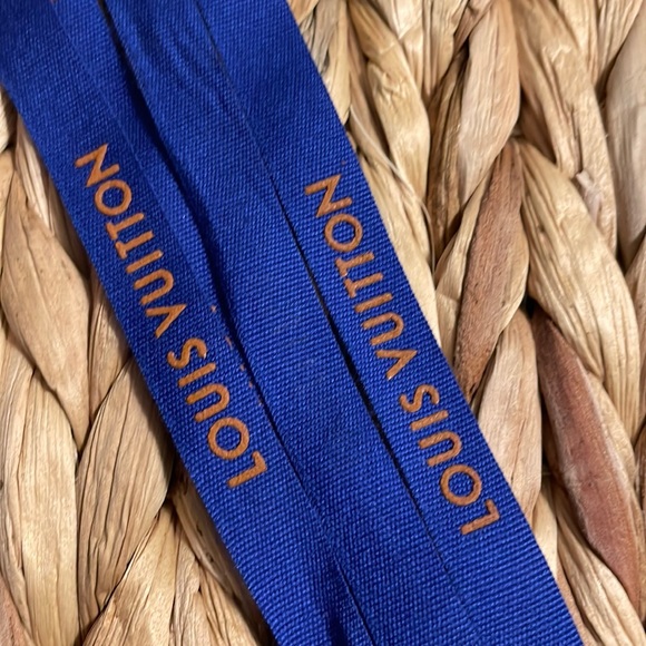 Louis Vuitton Ribbon, 95in blue with orange lettering - Picture 2 of 4